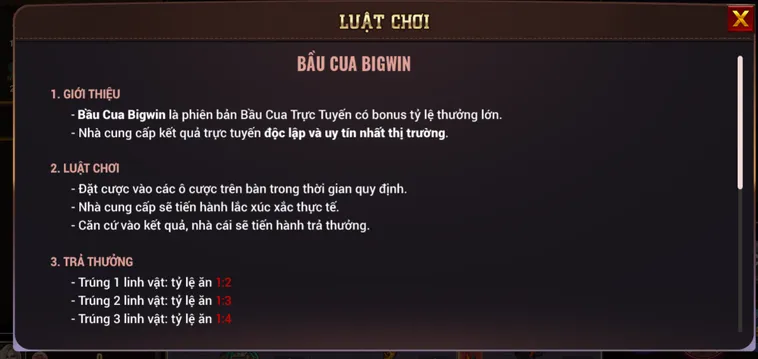 Bầu Cua BigWin Tại BomWin Sảnh Chơi Dân Gian Đẳng Cấp Thưởng Khủng