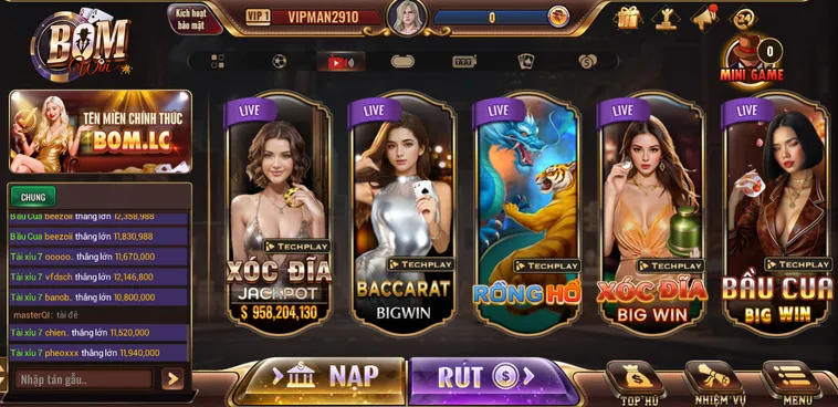 Sảnh Live Casino BomWin Sảnh Chơi Trực Tuyến Đẳng Cấp Với Dealer Xinh Đẹp