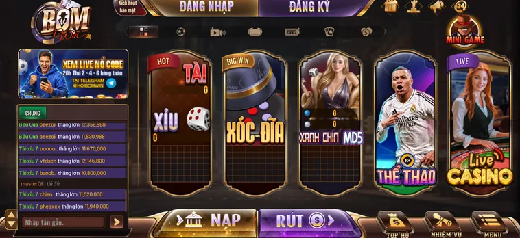 Cổng Game BomWin - Nơi Hội Tụ Đa Dạng Các Loại Trò Chơi Ăn Tiền Hấp Dẫn Nhât